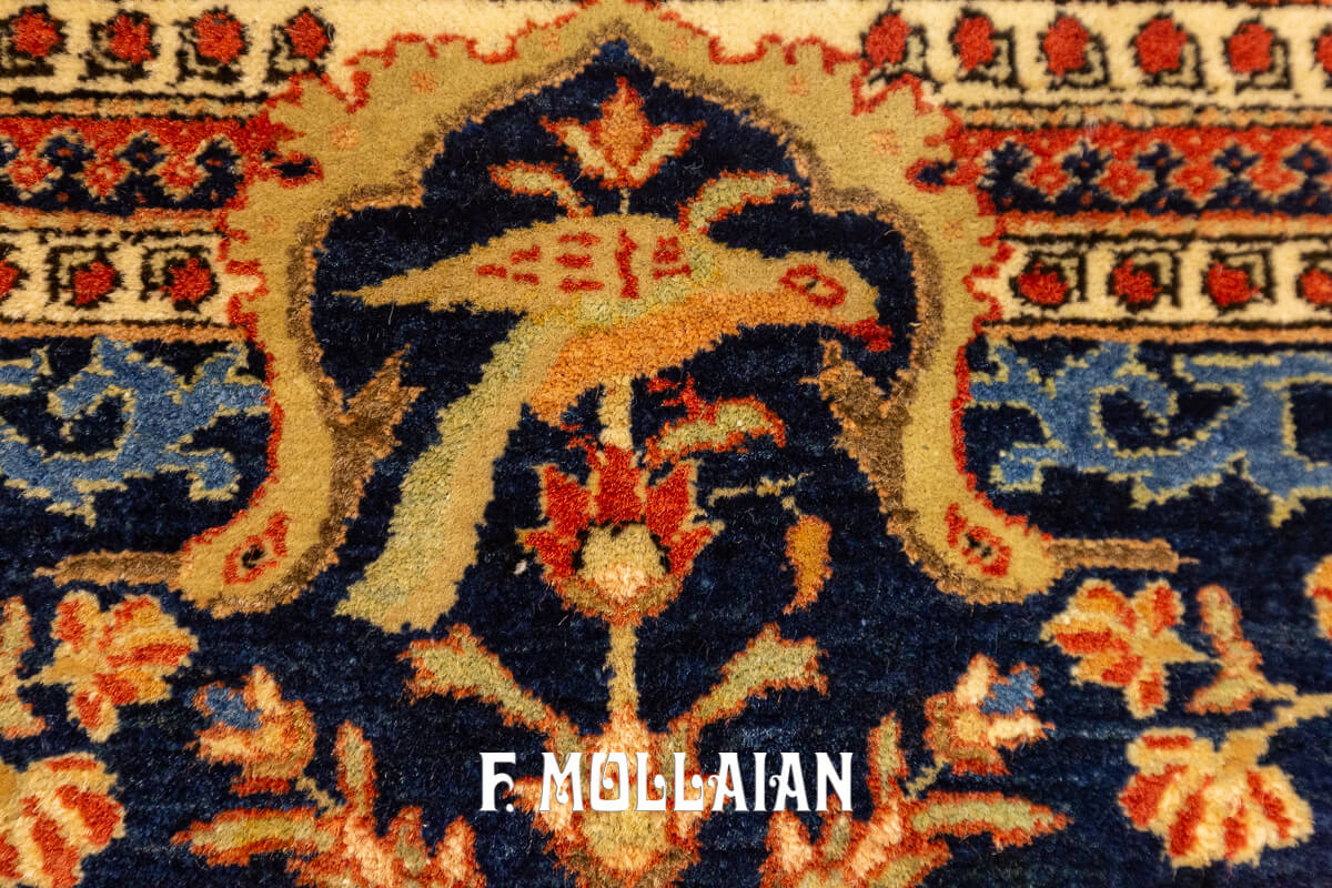 Kashan Mohtasham Silk Rug Blue Tone Color n°:368173